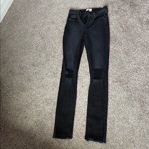 Cotton Citizen Black Skinny Jeans Distressed Modern